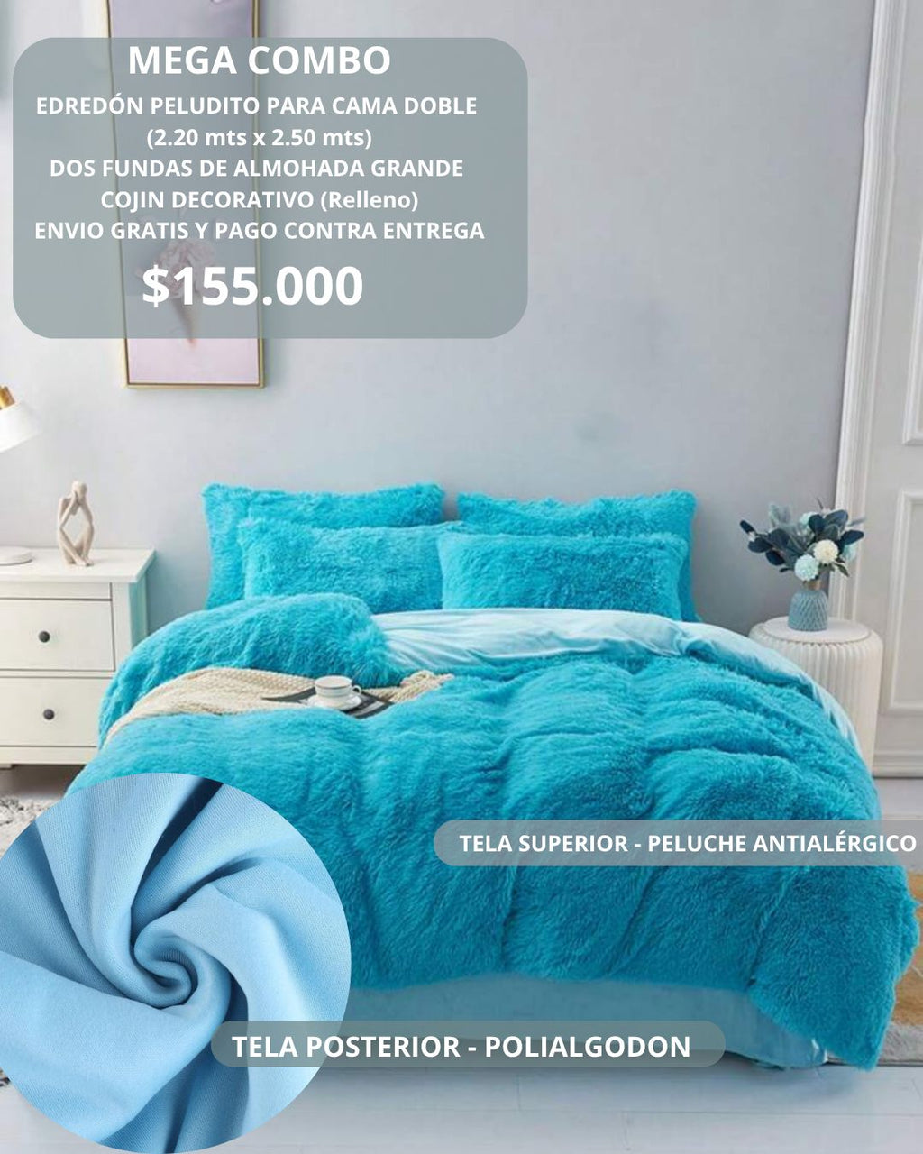 Edredón Azul Turquesa