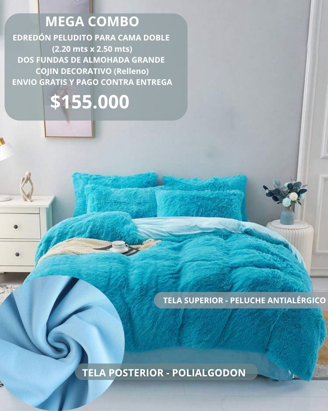 Edredón Azul Turquesa