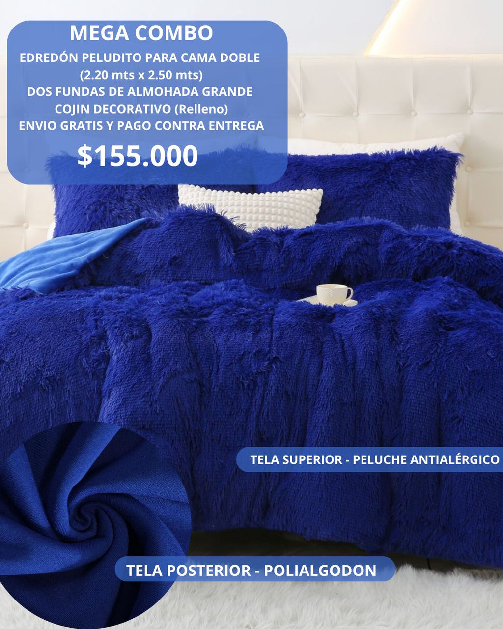 Edredón Azul Rey