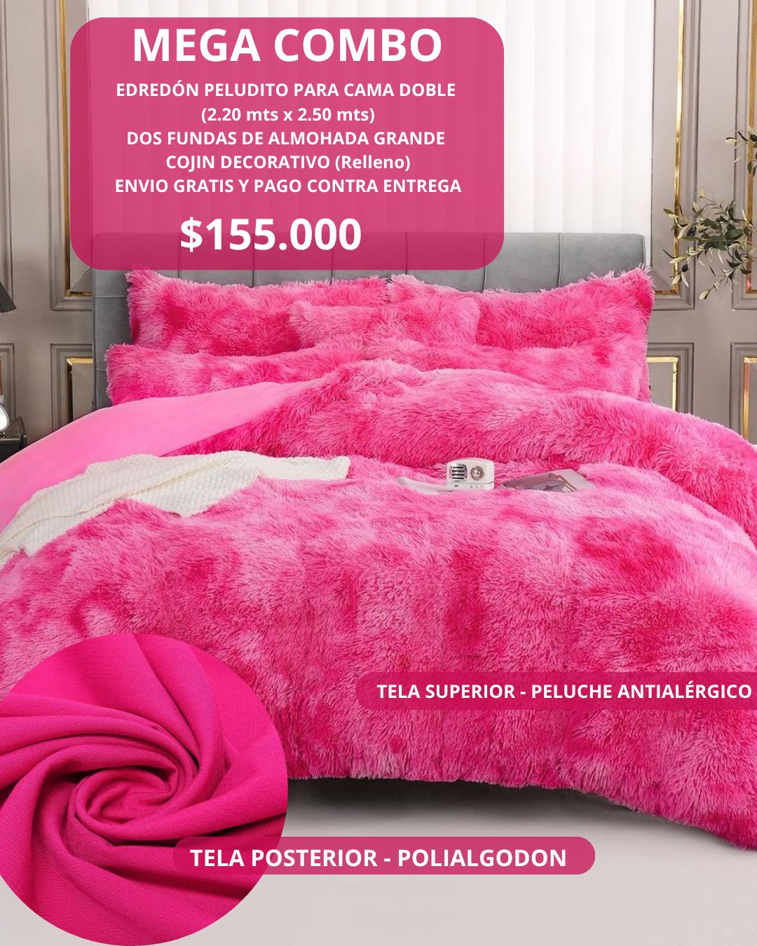 Edredón Fucsia Jaspeado